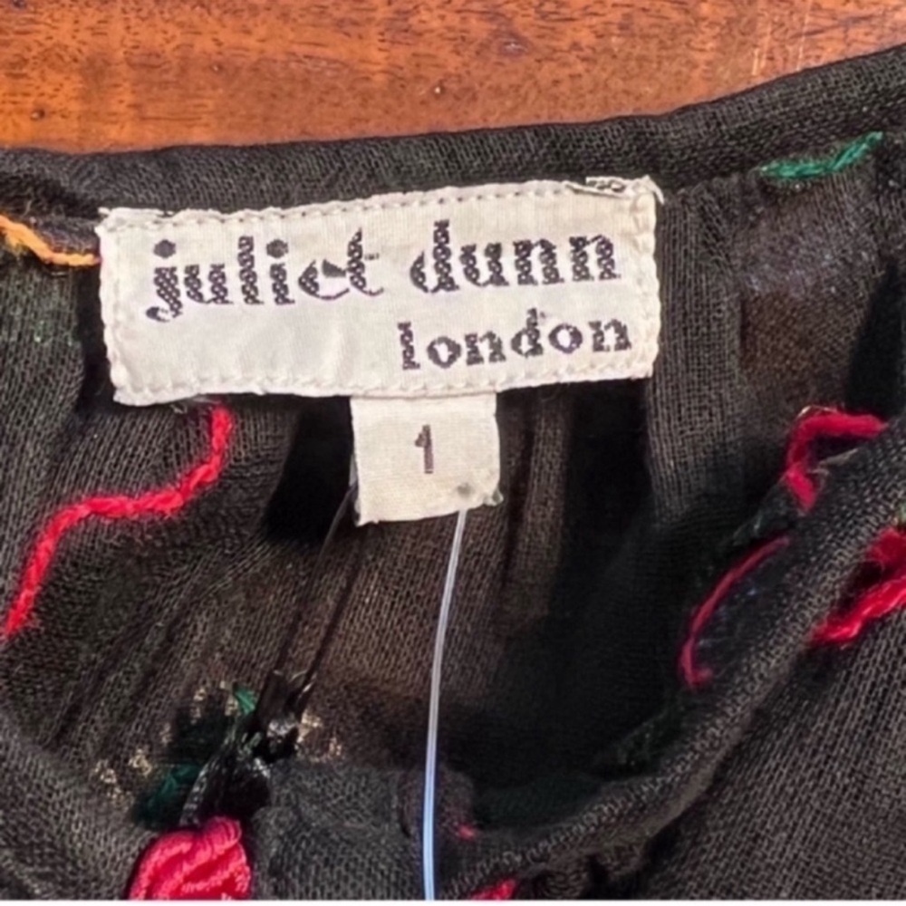 RARE NWT Juliet Dunn London Black Embroidered Mini Kaftan Dress Mirror Beach S - Picture 14 of 14